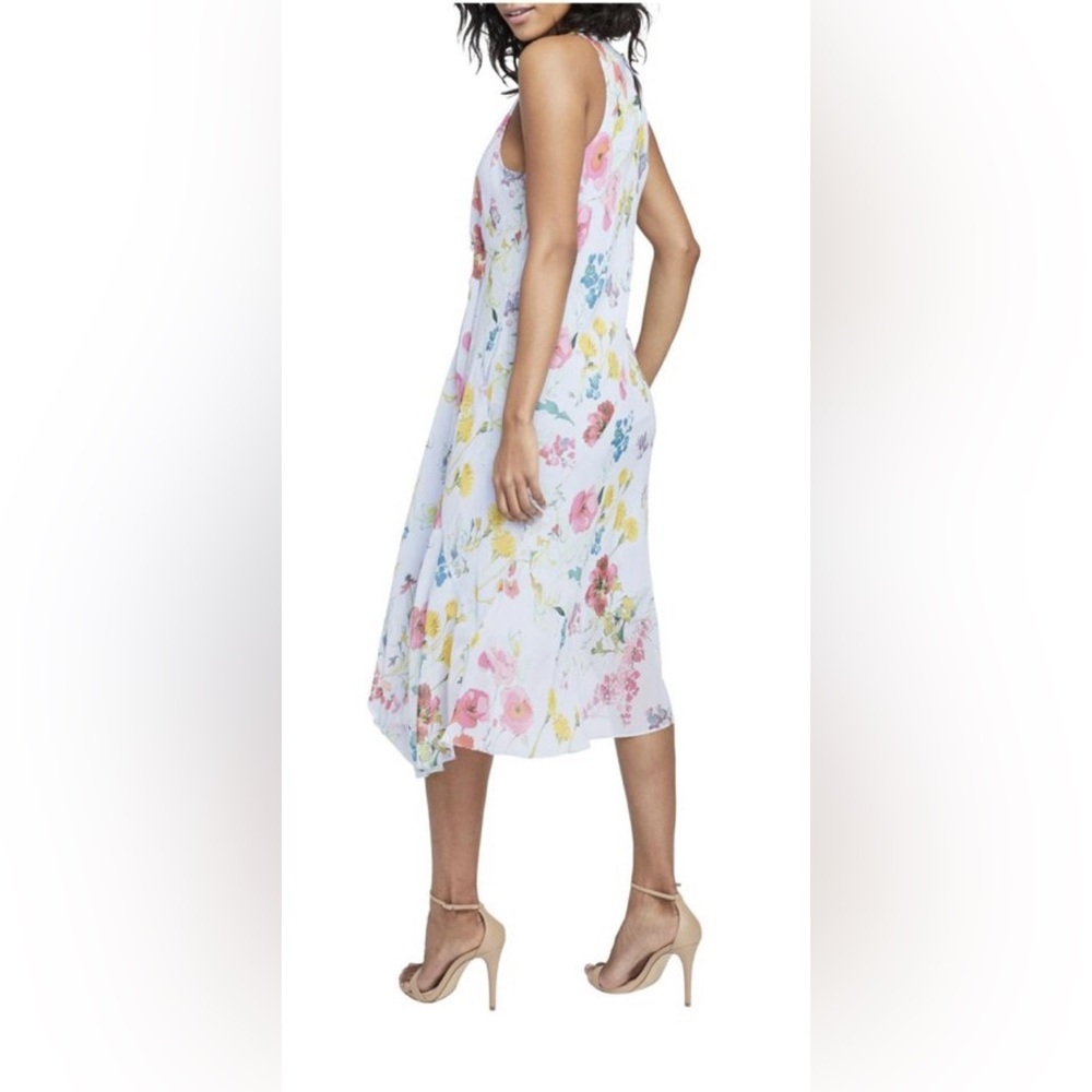 RACHEL Rachel Roy Asymmetrical Floral Lavender midi Dress 0X - Picture 2 of 4